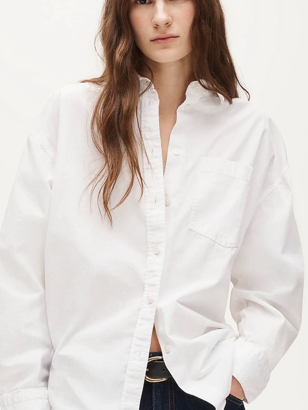 J Crew Classic White Button-Down Shirt